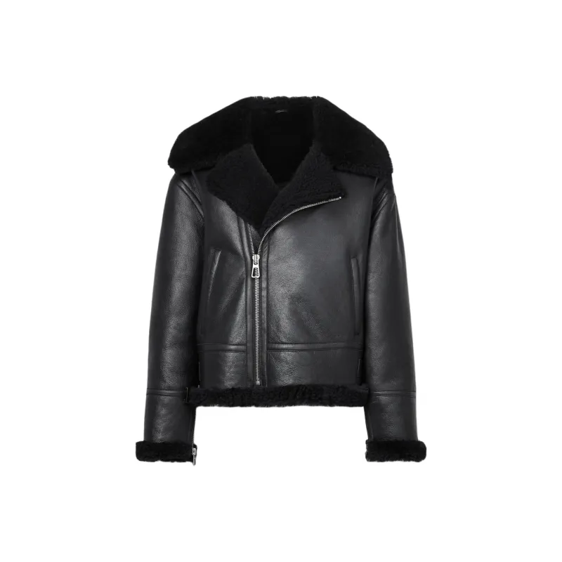 NILI LOTAN Leather Jacket Women's Black-0