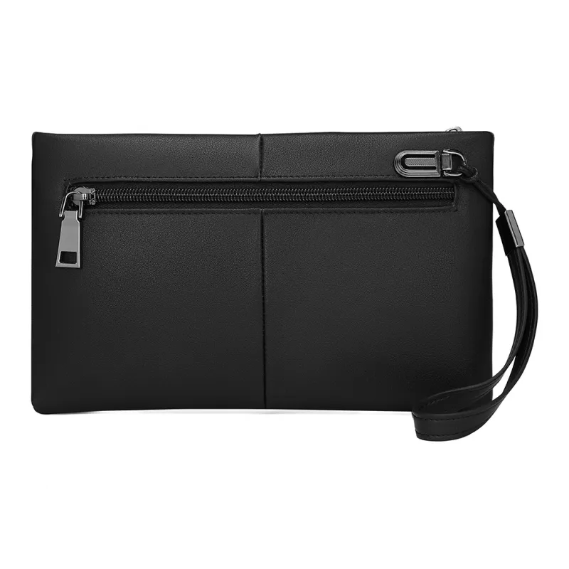 MEXICAN Cow Leather Clutch Men's Black-5