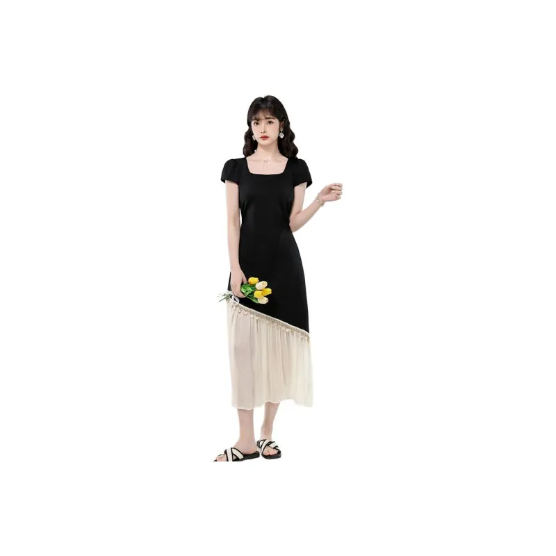 Mm Short Sleeved Dresses Women's Black-0