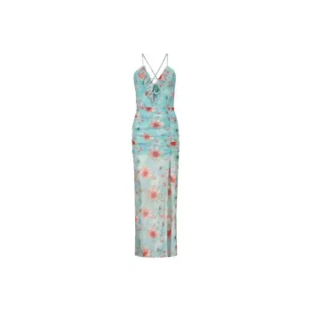 MIMOSA CHUR Slip Dresses Women's Clear Blue Multicolor