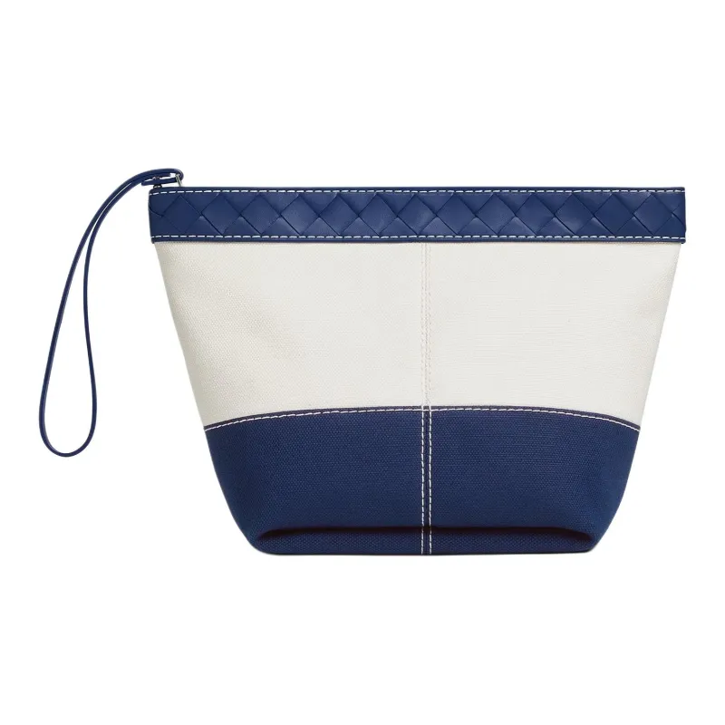 Bottega Veneta Canvas Bag Clutch Medium Size Women's White-2