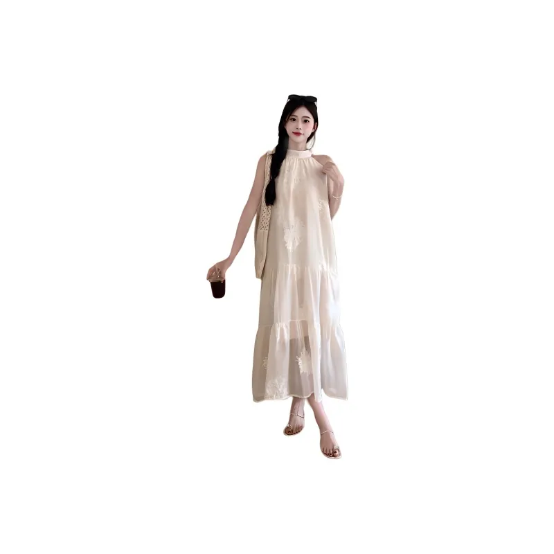 GOSO Sleeveless Dresses Women's Apricot-0