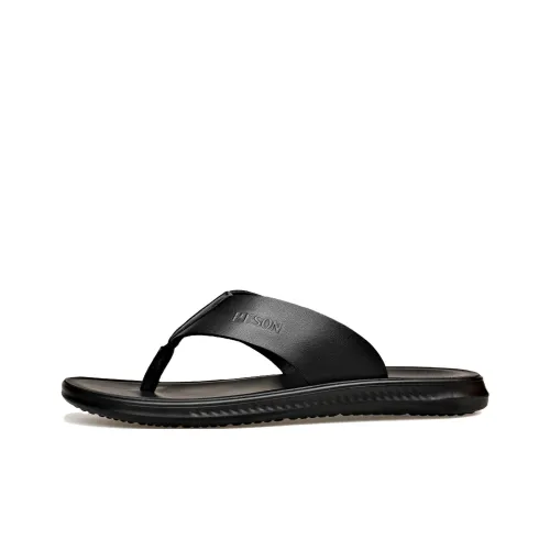 PT'SON Slip Resistant Flip Flops Men's Black