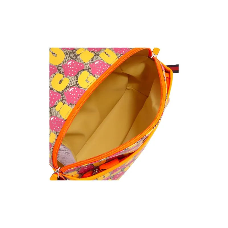 GUCCI Canvas Backpack Kids' Ebony/Orange Yellow/Multicolor-3