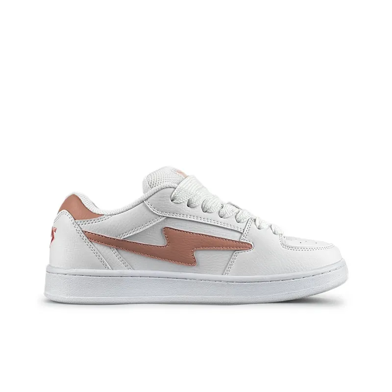 LuzaoT SUPER DRAG Low Top Skateboard Shoes Women's White Brick Red-1