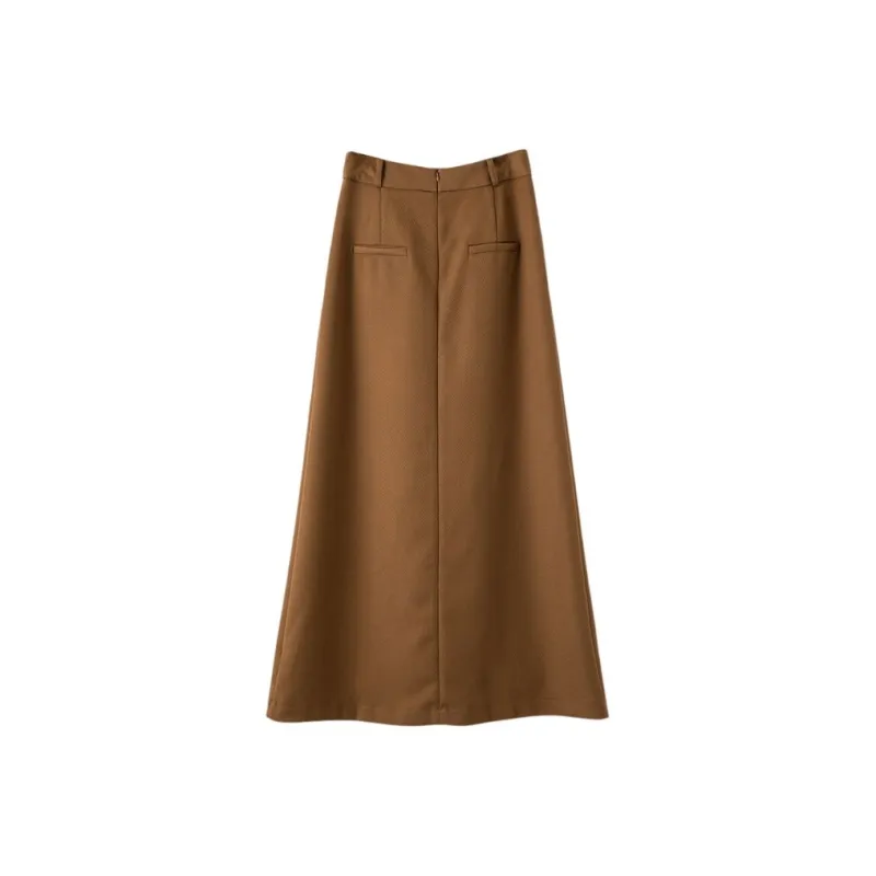 Late White Casual Long Skirt Women's-1