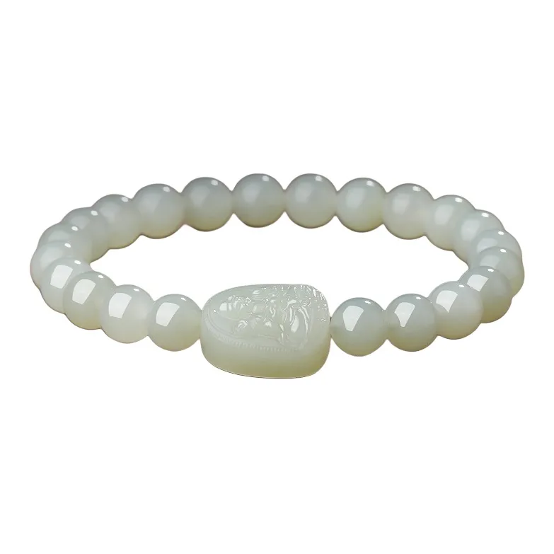 BYTHERE Hetian Jade Bracelets Pale Greenish White Jade Women's-6