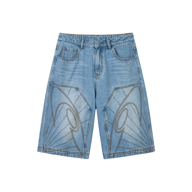 NewJnxs Denim Shorts Unisex Denim Blue-0
