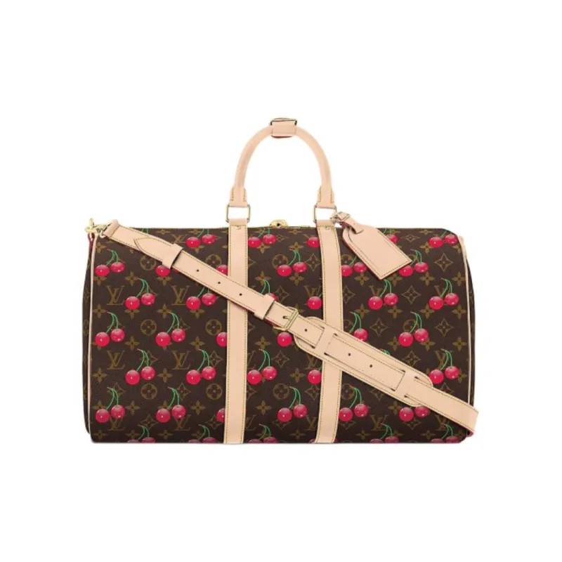 LOUIS VUITTON Takashi Murakami Collaboration Keepall Monogram Coated Canvas Travel Bag Women's Brown-0