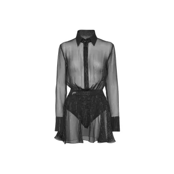 PHILIPP PLEIN SS25 Long Sleeved Dress Women's Black