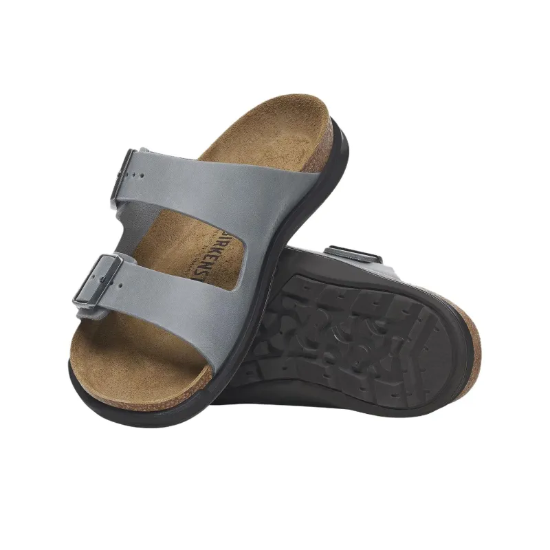Birkenstock Arizona Crosstown PU Polyurethane Abrasion Resistant Slide Slippers Women's Gray Regular Loose Fit-4