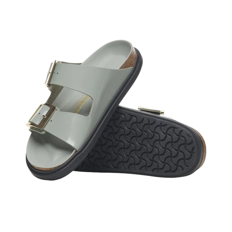 Birkenstock Arizona Rubber Sole Abrasion Resistant Slide Slippers Women's Green Regular Loose Fit-4