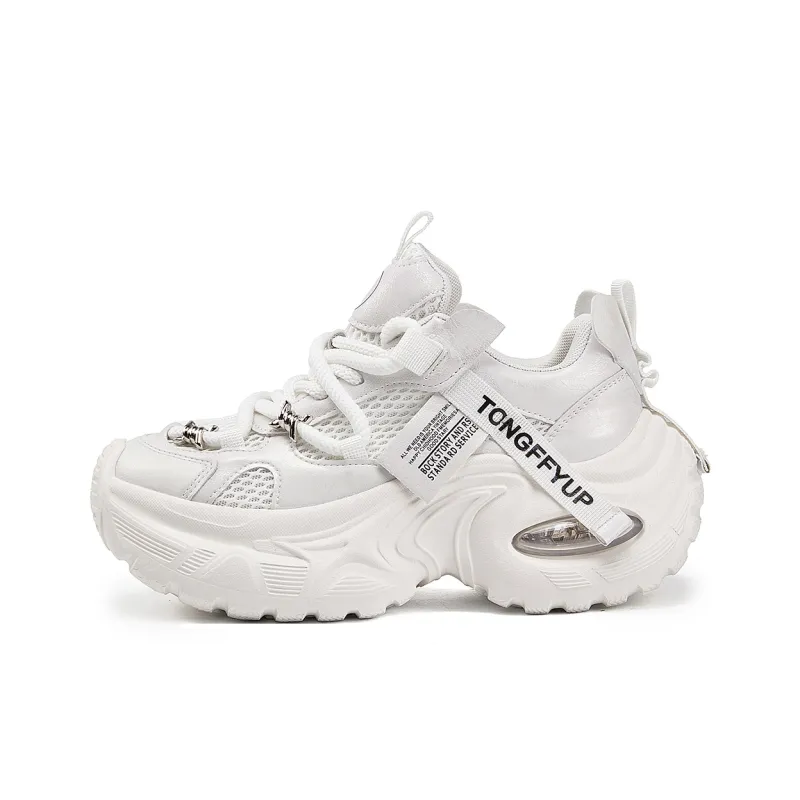 La Chapelle Cushioning, Slip Resistant, And Breathable Low Top Chunky Sneakers Women's Ecru-0