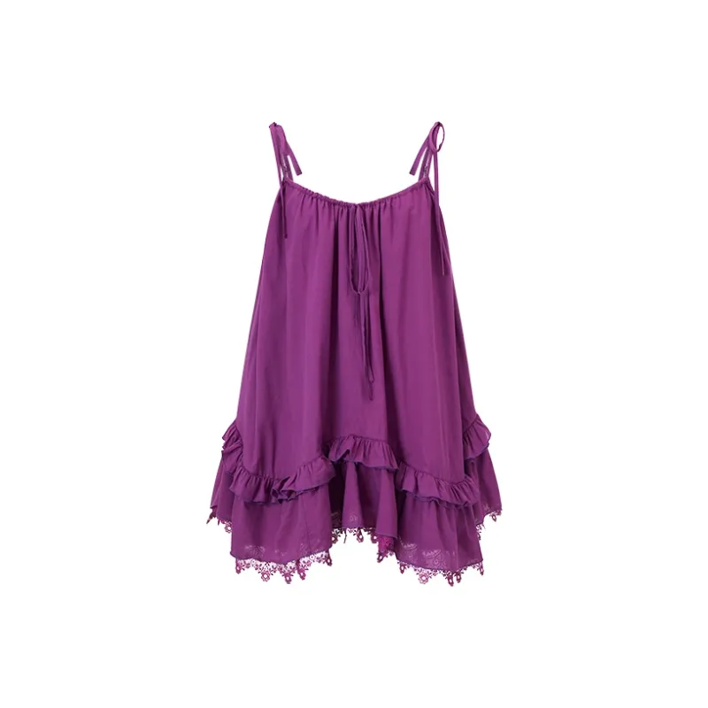 ACAINES Slip Dresses Women's Grape Purple-0