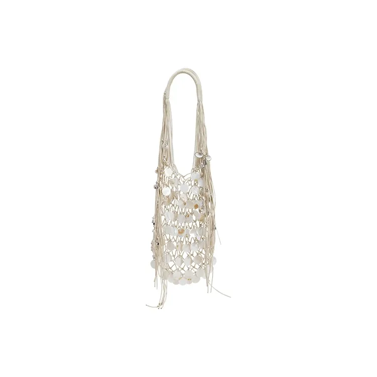 URBAN REVIVO Fabric Shoulder Bag Medium Size Women's Pink White-0