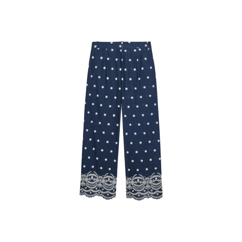 ZARA Casual Pants Women's Blue/White-1