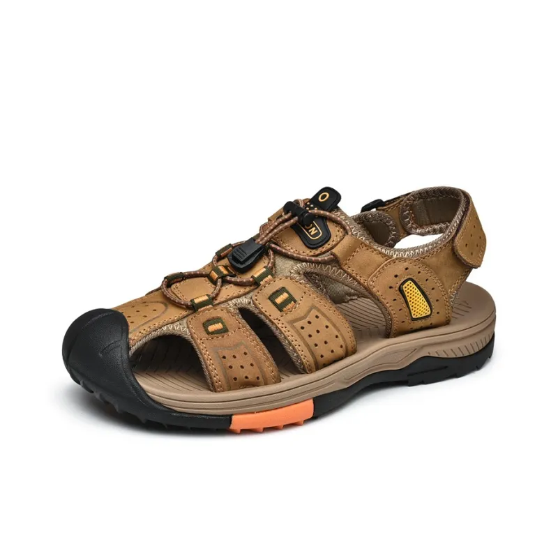 AIPSEN Anti Slip Wear Resistant River Trekking Shoes Men's Khaki-1
