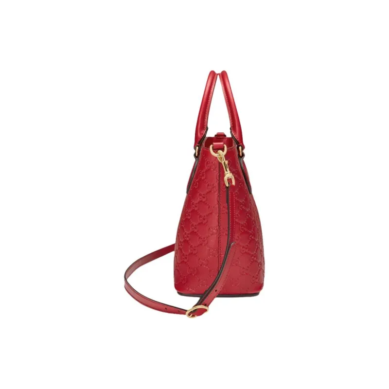GUCCI Leather Shoulder Bag, Crossbody Bag, Handbag Women's Red-3