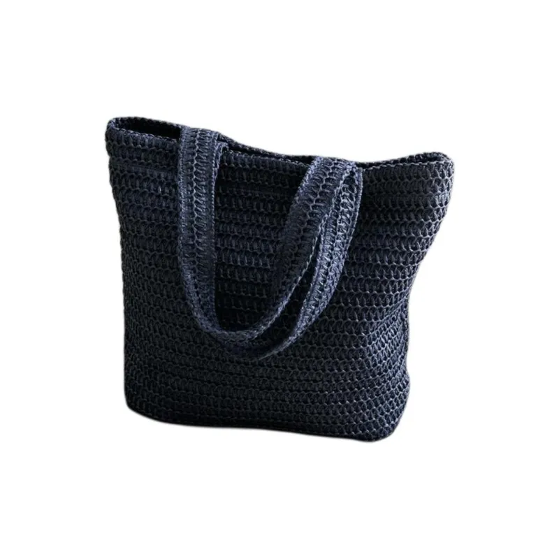 ZARA Cellulose Material Shopping Bag Handbag Women's Marine Blue-5
