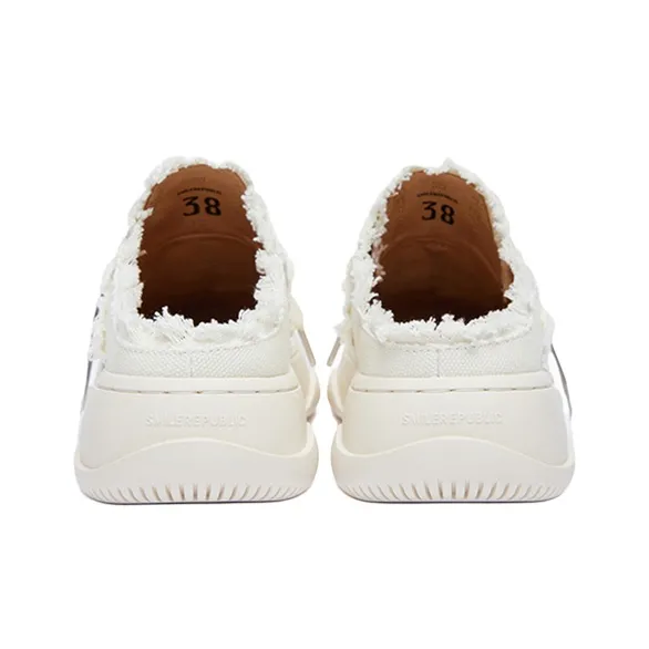 SMILEREPUBLIC Anti-Slip And Wear-Resistant Lightweight Height Increasing Low-Top Canvas Shoes Unisex White-3