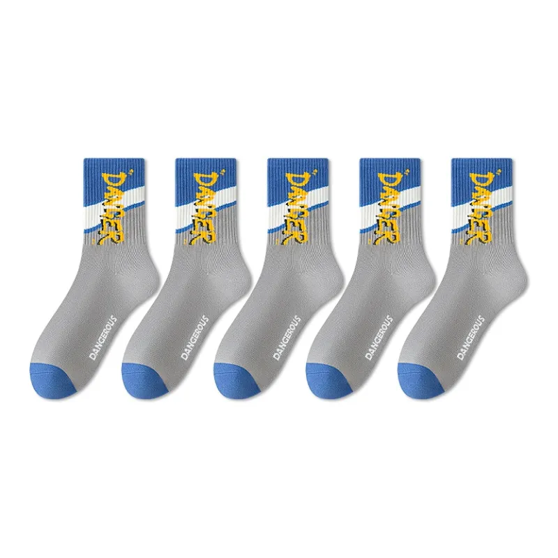 LUOLIAN Mid Calf Socks Men's 5 Pack-3