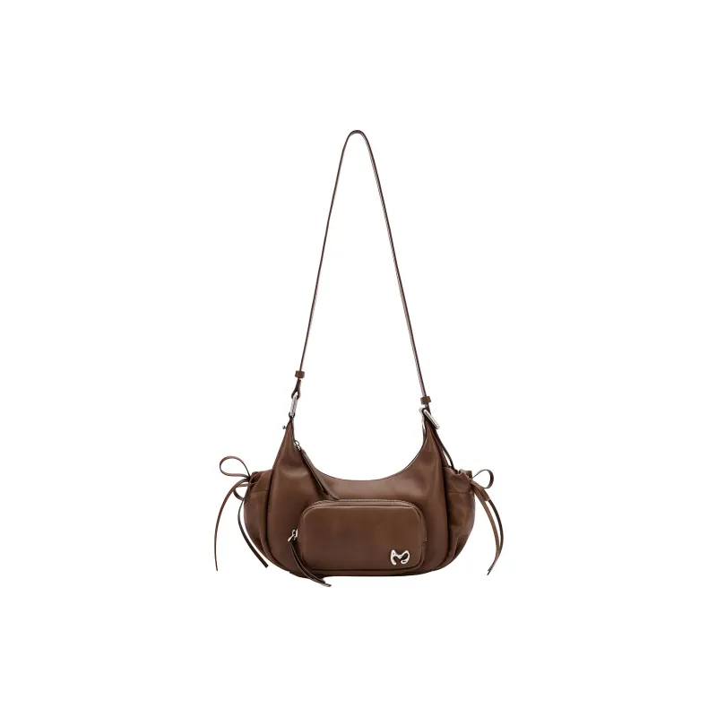 MCMIKO Cow Leather Shoulder Bag Trumpets Women's Vintage Brown-2