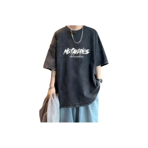 TONYBEAR Casual Versatile Fashion Niche Plus Size Loose Fit Premium Texture Short Sleeved Top Men's
