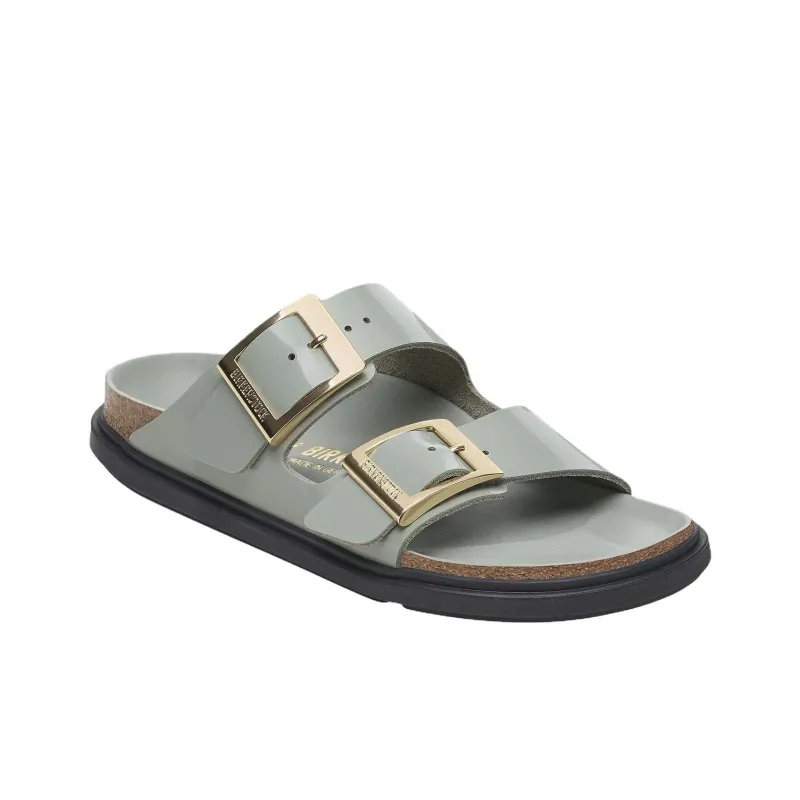 Birkenstock Arizona Rubber Sole Abrasion Resistant Slide Slippers Women's Green Regular Loose Fit-1