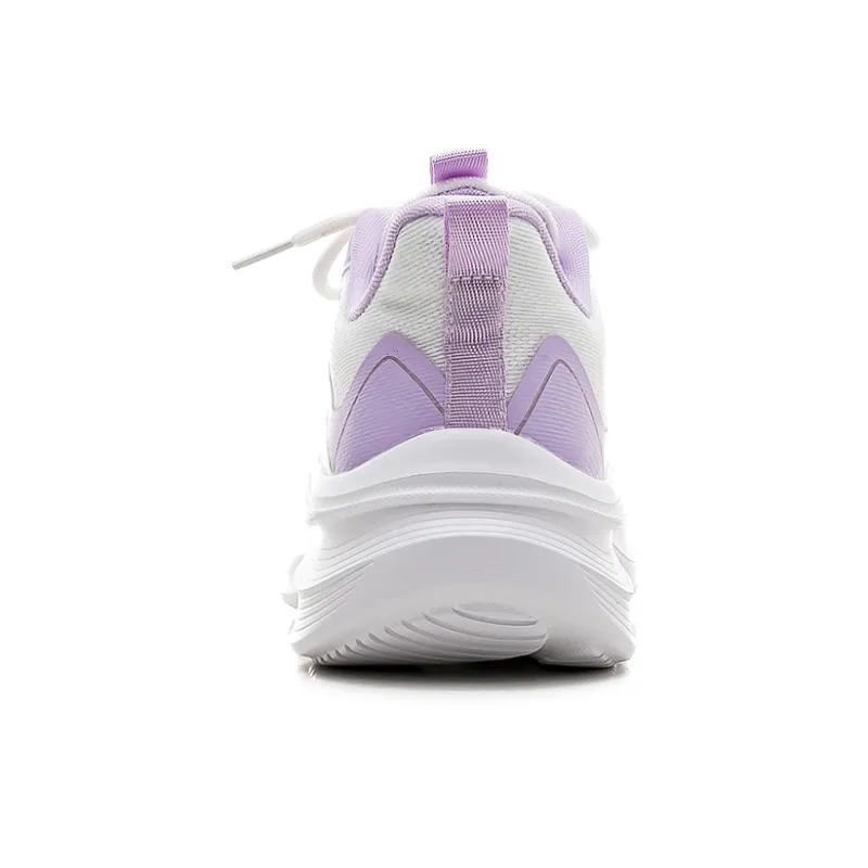 HUANQIU Cushioning Abrasion Resistant Breathable Low Top Casual Running Shoes Women's White Purple-3