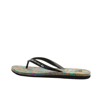 Quiksilver Rubber Sole Abrasion Resistant Slip Resistant Flip Flops Men's Black