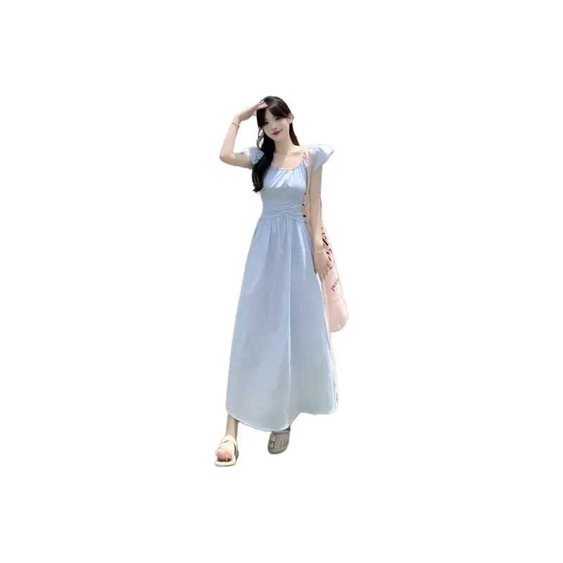 Flowers In Water Short Sleeved Dress Women's-0