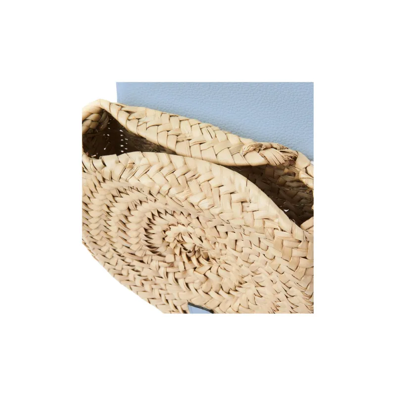 Chloe Marcie Grained Calfskin Detail Woven Bag Shoulder Bag Crossbody Bag Small Size Women's Blue-3
