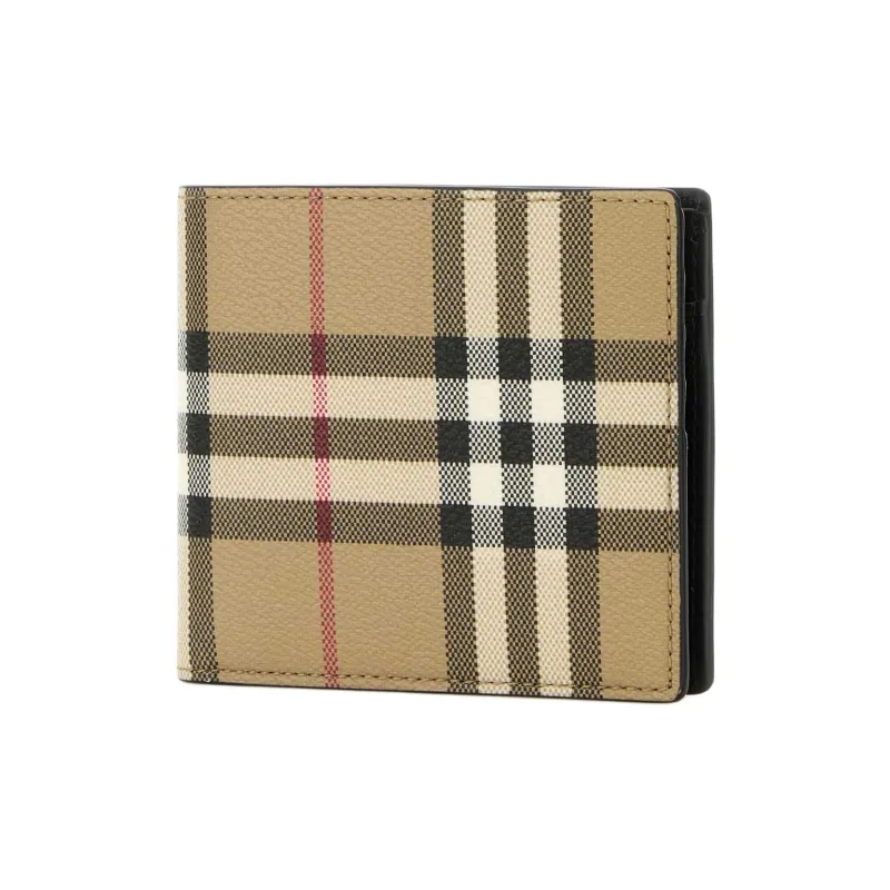 Burberry Polyurethane Wallet Men's Khaki & Brown-1