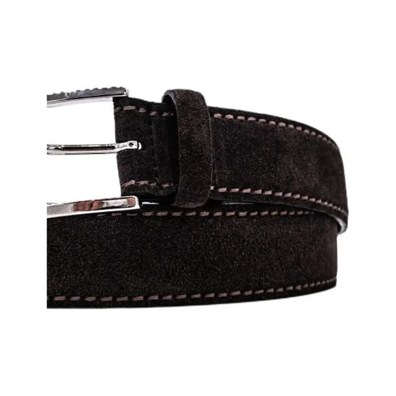 ORCIANI Suede Leather Belts Unisex Brown  -2