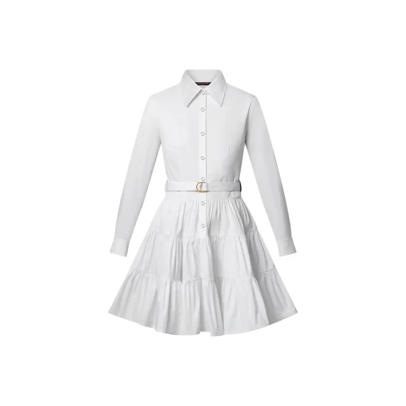 LOUIS VUITTON SS25 Long Sleeved Dress Women's White-0