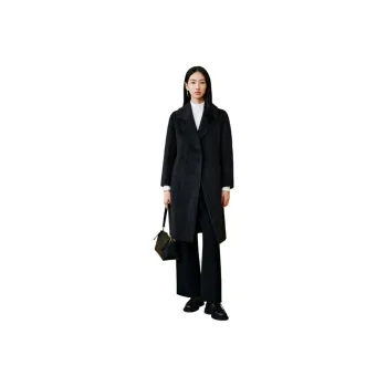 INSUN Coats Women's Dark Gray, Sheep Wool+Camel Hair+Mulberry Silk