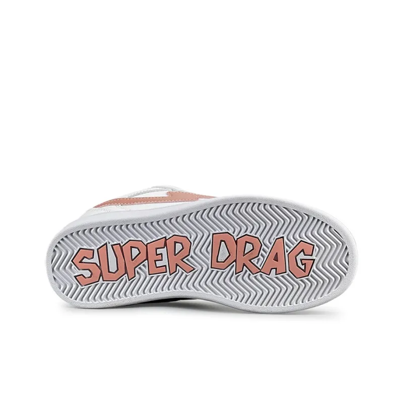 LuzaoT SUPER DRAG Low Top Skateboard Shoes Women's White Brick Red-5
