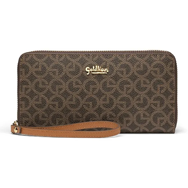 GOLDLION PVC Clutch Trumpets Women's Ecru/Coffee-5