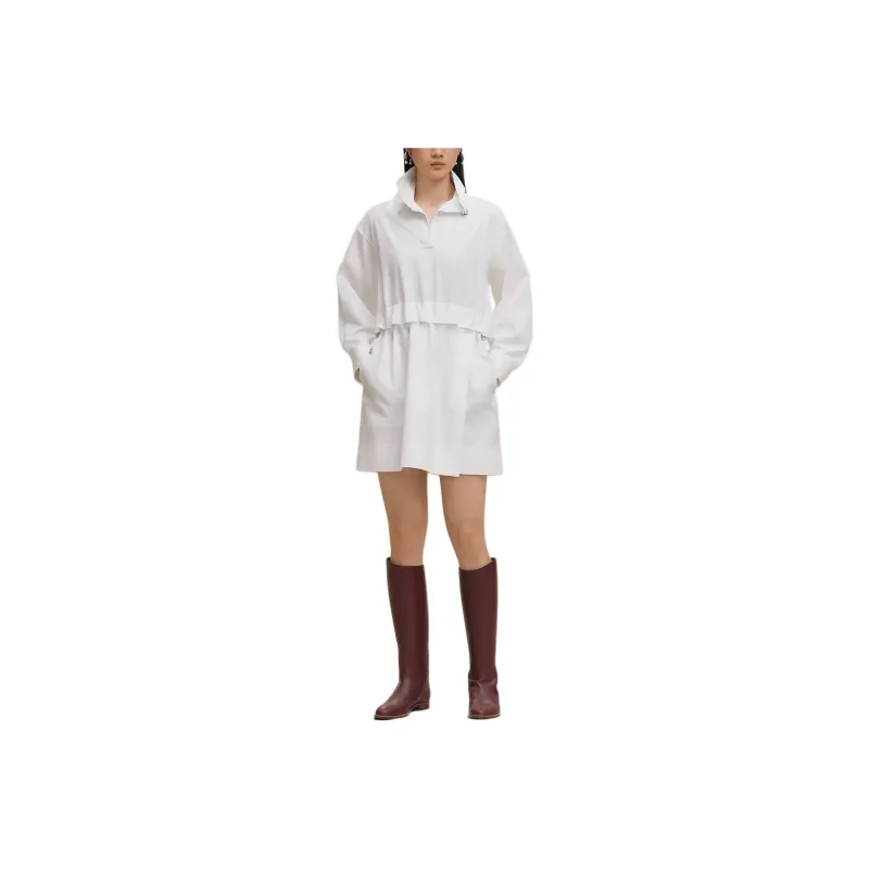 HERMES Long Sleeved Dress Women's White-0