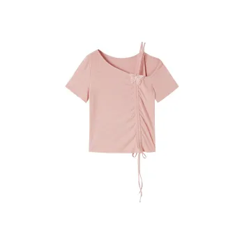 XIANGYING T Shirts Women's Silver Peony