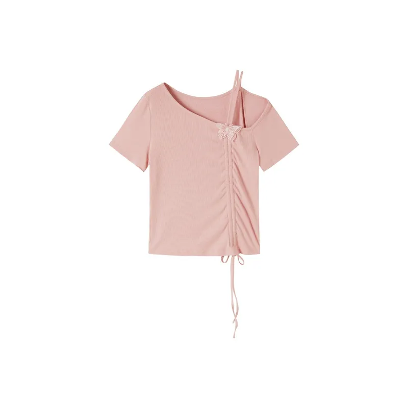 XIANGYING T Shirts Women's Silver Peony-0