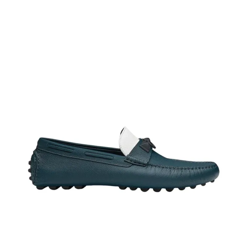 HERMES Gommino Loafers Men Blue-1
