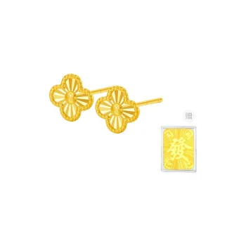 JINGUIFU 18K Gold Stud Earrings Women's