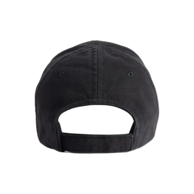 Balenciaga Cotton Baseball Caps Men's Black-2