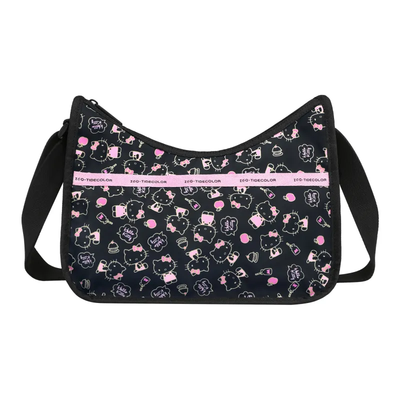 Zgo Hello Kitty Polyester Shoulder Bag Women's Black Pink-0