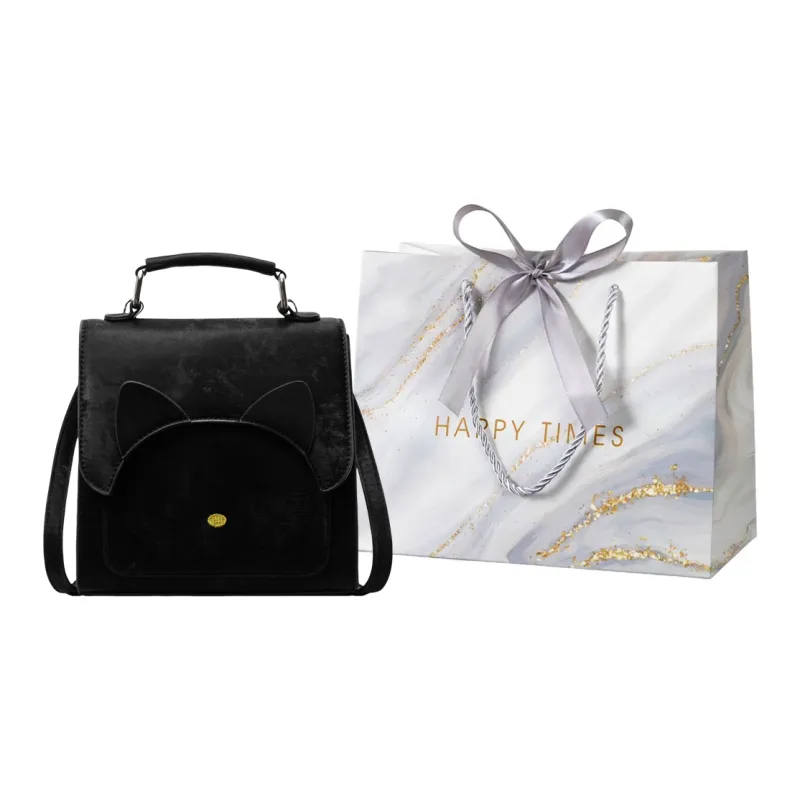 Miss Angel PU Backpack Women's Black/White/Blue/Pink-18