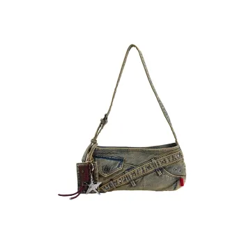 URBAN REVIVO Fabric Shoulder Bag Medium Size Women's Black