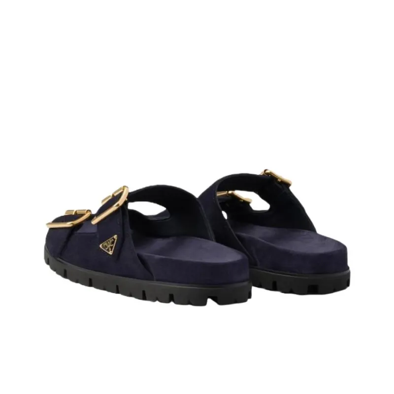 PRADA Slide Slippers Women's Blue-3