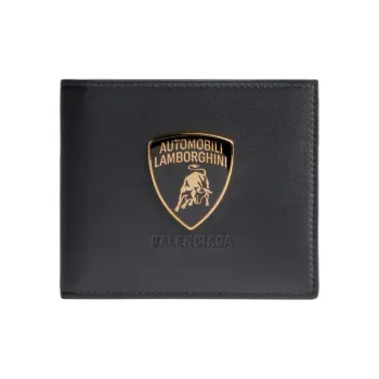 Balenciaga Automobili Lamborghini Collaboration Calfskin Wallet Men's Black