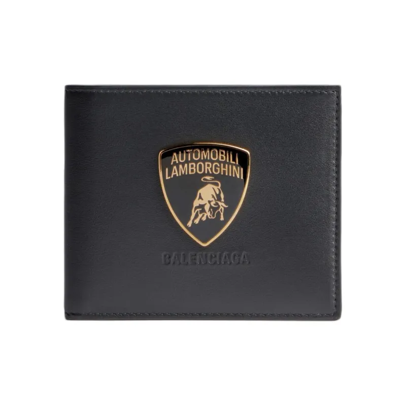 Balenciaga Automobili Lamborghini Collaboration Calfskin Wallet Men's Black-0